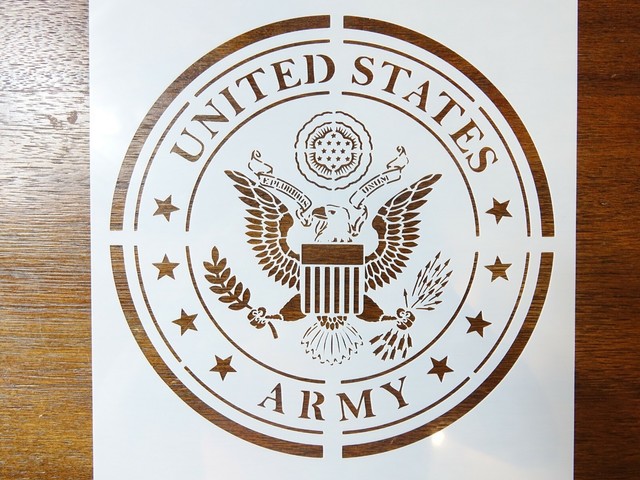 Army Logo Custom Stencil - 9"x11" Reusable Army Military Logo Paint