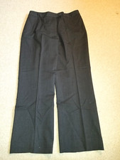 Womens Pants-PENDLETON-dark gray virgin wool stretch lined trousers Classic-10