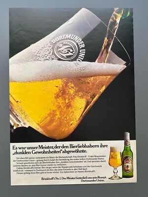 Brinkhoff´s No.1 Dortmunder Union Bier 1980 Vintage Ad Werbung Reklame