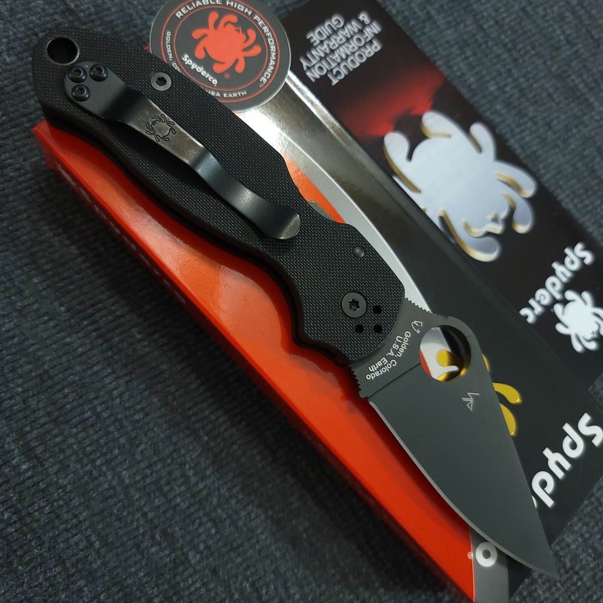 Spyderco Para 3 S45VN DLC Coated Black Blade BK G10 (C223GPBK