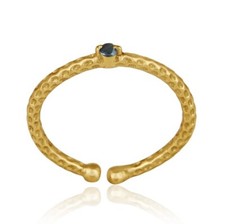 18k Gold Plated London Blue Topaz Gemstone Ring For Unisex Engagement Gift Ring