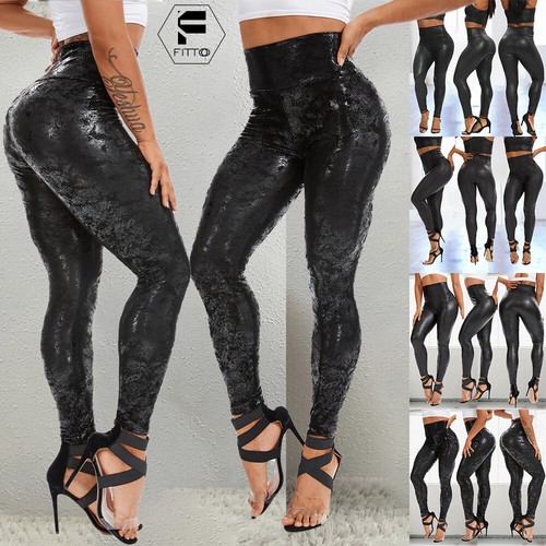 PU Leather Leggings Pants Slim Fit 
