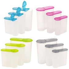 3 Pc Food Storage Container Cereal Dispenser Clip Lid Animal Dry Food Rice Pasta