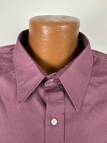 Vintage Arrow Broadstreet Shirt Men 19 3XL Mauve Short Sleeve Button Up Dress - Picture 3 of 14