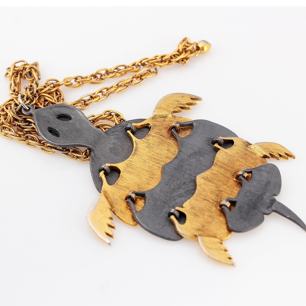 Turtle Pendant Necklace, Moveable Articulated Bod… - image 4