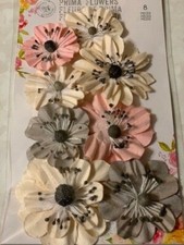 PRIMA FLOWERS FLORAL EMBELLISHMENTS MULTI-COLOR FLOWERS 8 PCS