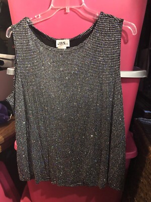 J.B.S. Ltd Womens Sleeveless Blouse Sparkle Glitter Details Size 3X