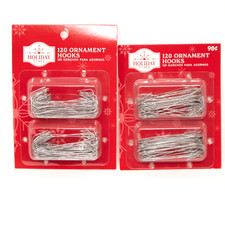 240 Christmas steel Ornament Hooks Tree Hangers Metal Wire silver large Lot