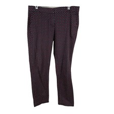 Tommy Hilfiger Womens Patterned Pants Size 8 Red Blue Cotton/Elastane Blend