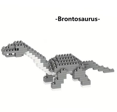 ZUSA 3D Mini Block Spielzeug kleiner Block Dinosaurier Serie Brontosaurus