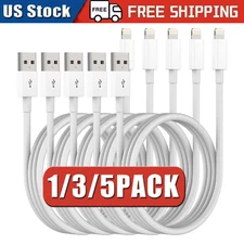 3PACK USB Data Fast Charger Cable Cord For Apple iPhone 5 6 7 8 X 11 12 13 MAX