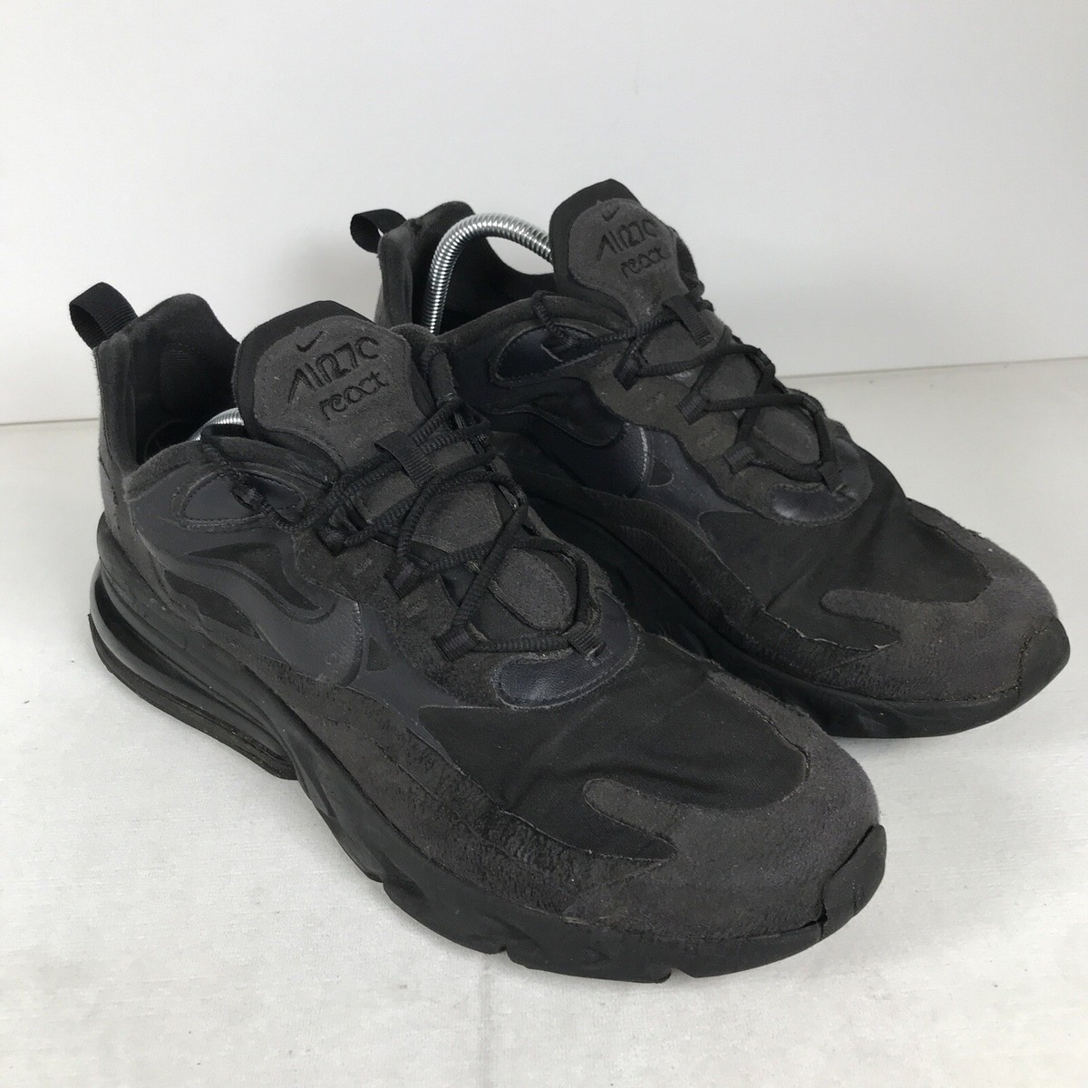 Nike Air Max 270 React Triple Black Oil Grey Training CI3866-003 Men's Size 