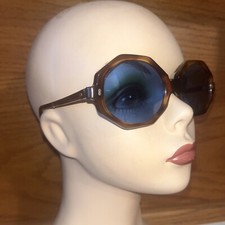 Bernard Kayman LTD Retro Vintage Tortoise Hexagon Sunglasses