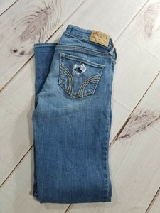 HOLLISTER Slim Straight Distressed Blue 