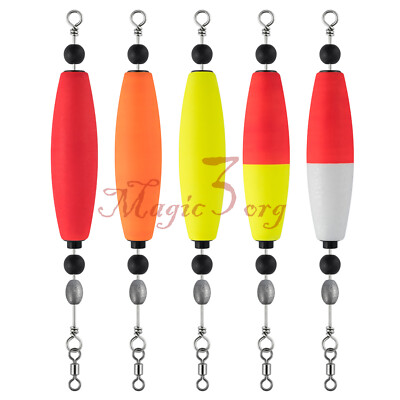 5Pcs Fishing Bobbers EVA Float Foam Sinking Rotary Catfish Bait Rigs Tackle