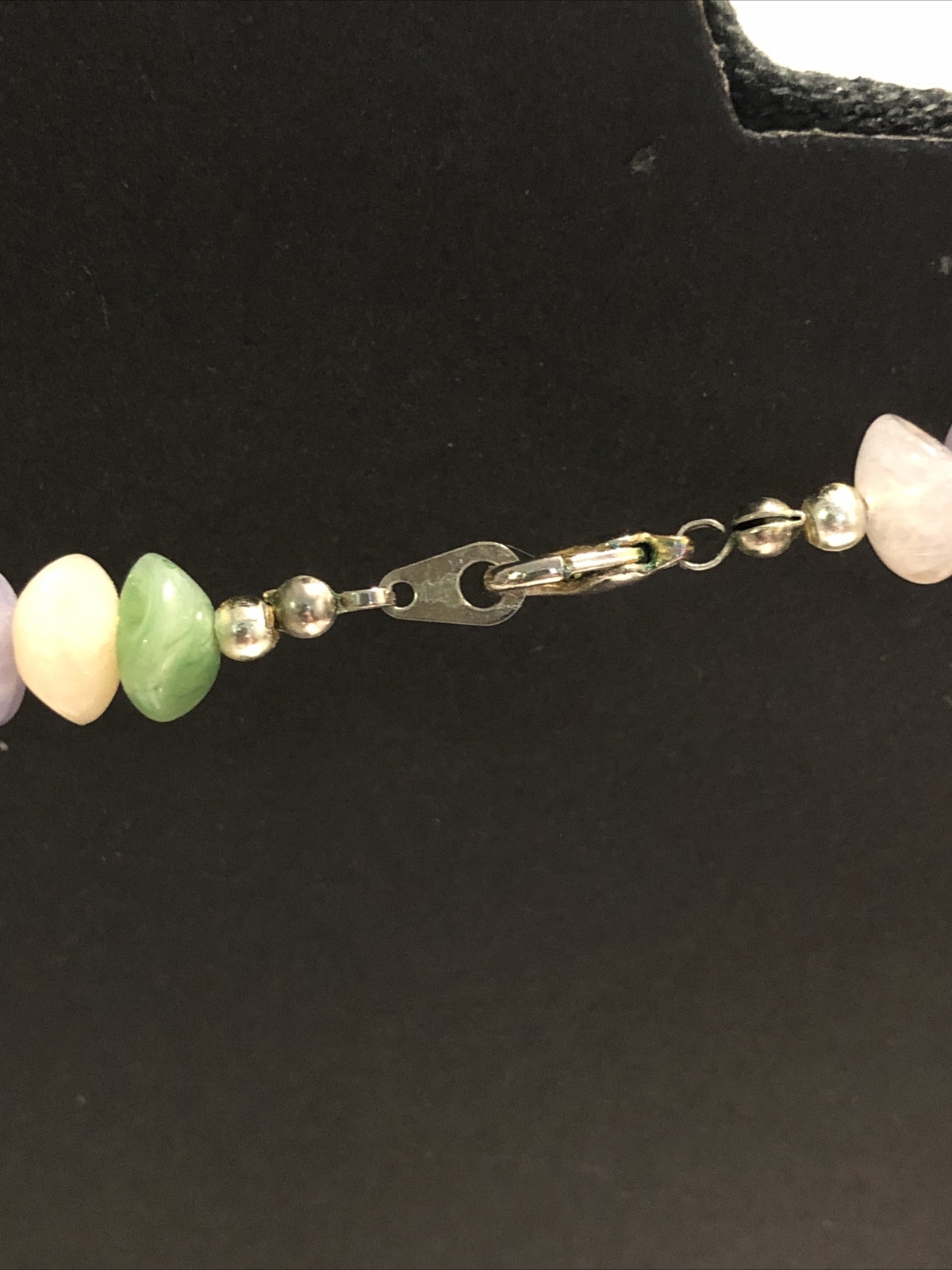 Silvertone acrylic beaded Multi shape Rainbow bea… - image 3