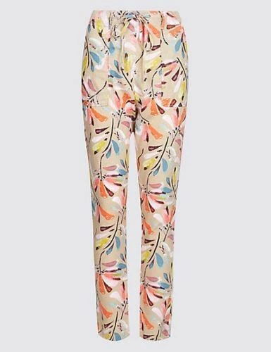 M&s linen blend peg leg best sale trousers