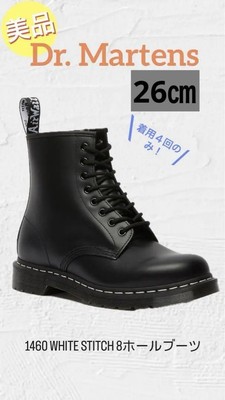 Medium Dr. Martens 1460 8 Hole Boots White Stitching | eBay