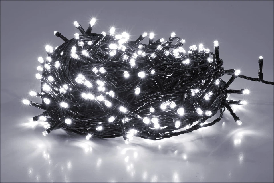 Lichterkette kaltweiß 240 LED - 18 m - Weihnachtslichterkette weiß Innen + Außen - Bild 1 von 1