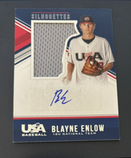 Blayne Enlow 2018 USA Baseball Silhouette Gray Game Jersey Auto #169 Twins /199