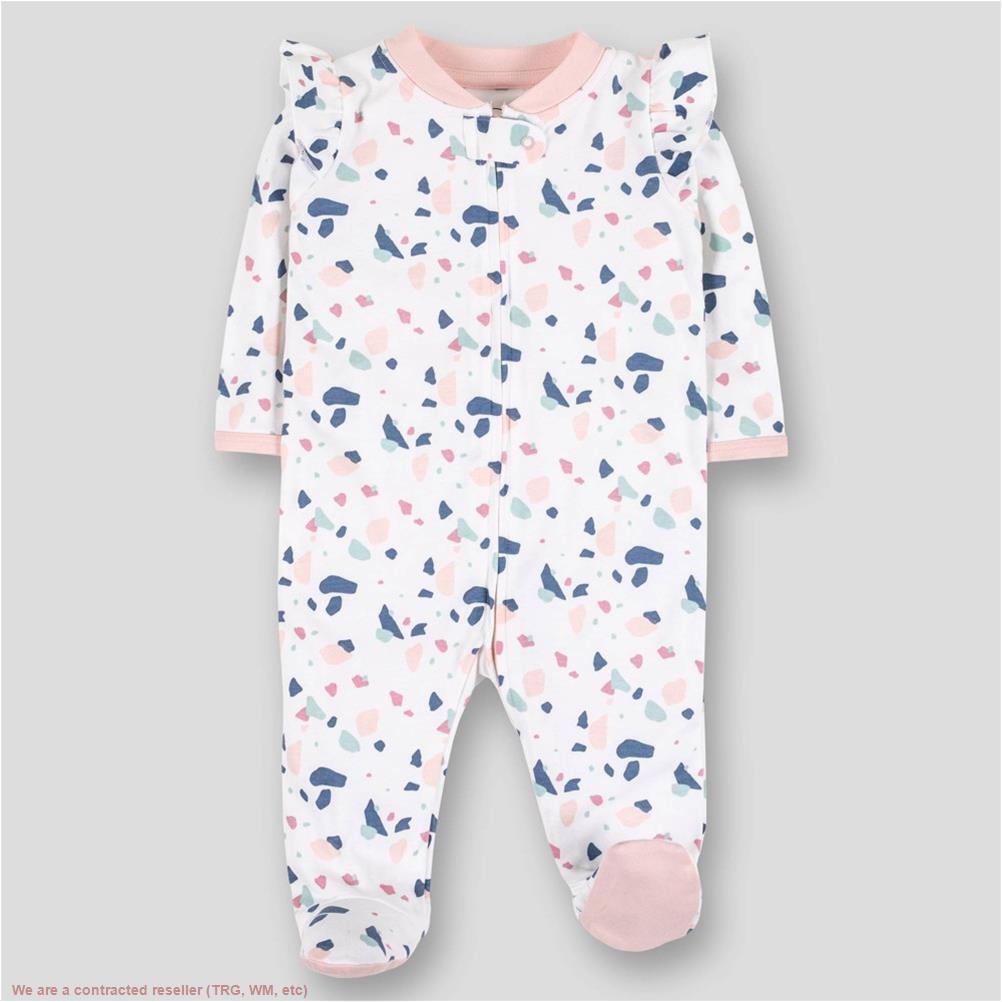 Lamaze Baby Girls с оборками из органического хлопка Terrazzo Sleep N Play - Пастельно-розовый, 6 м