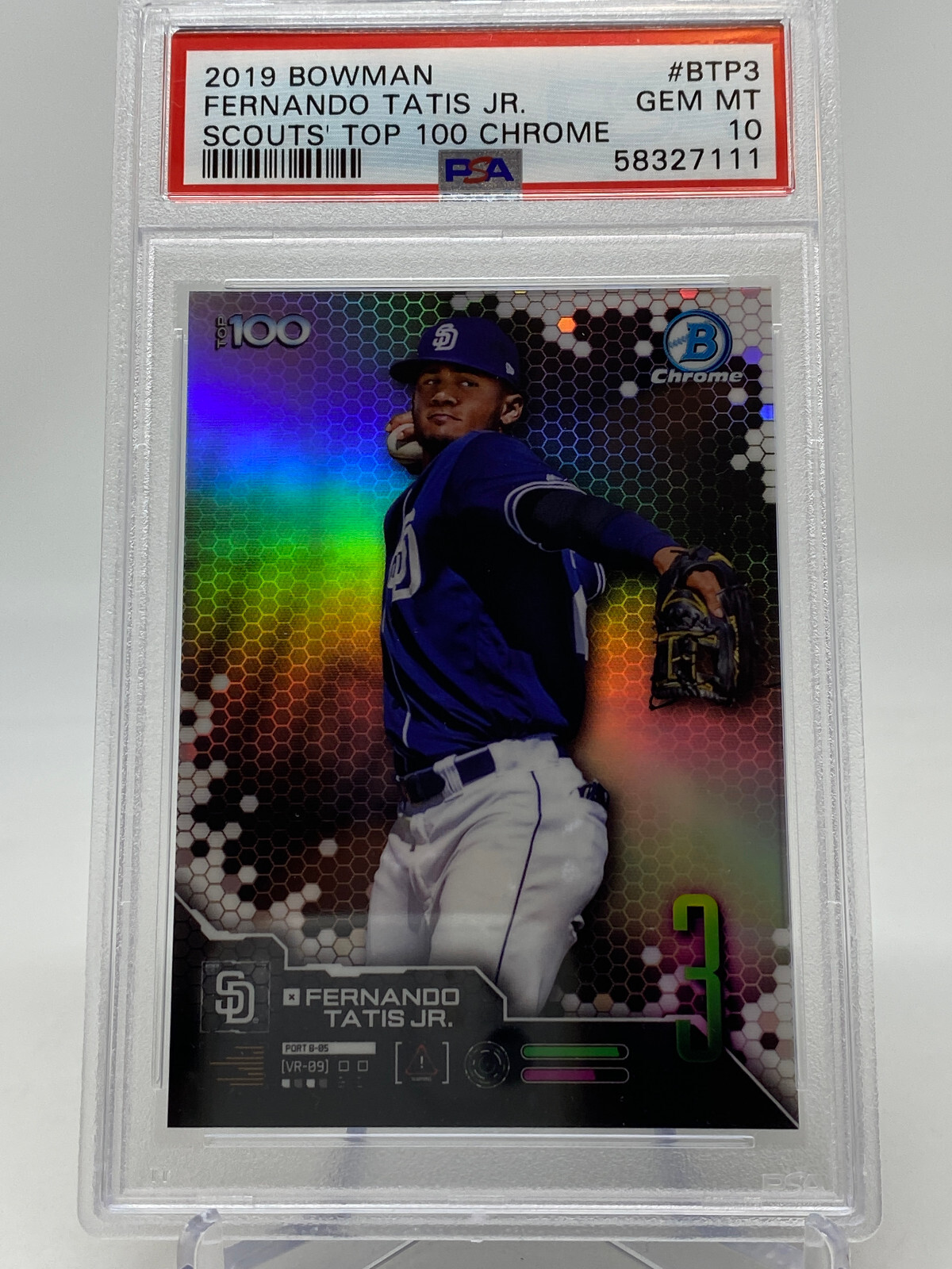 2019 Bowman Chrome Fernando Tatis Jr. Rookie Card - PSA 10 view 10
