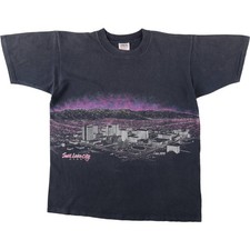 Used 90'S ONEITA Print Souvenir T-Shirt Made in USA Men's XL equivalent Vintage