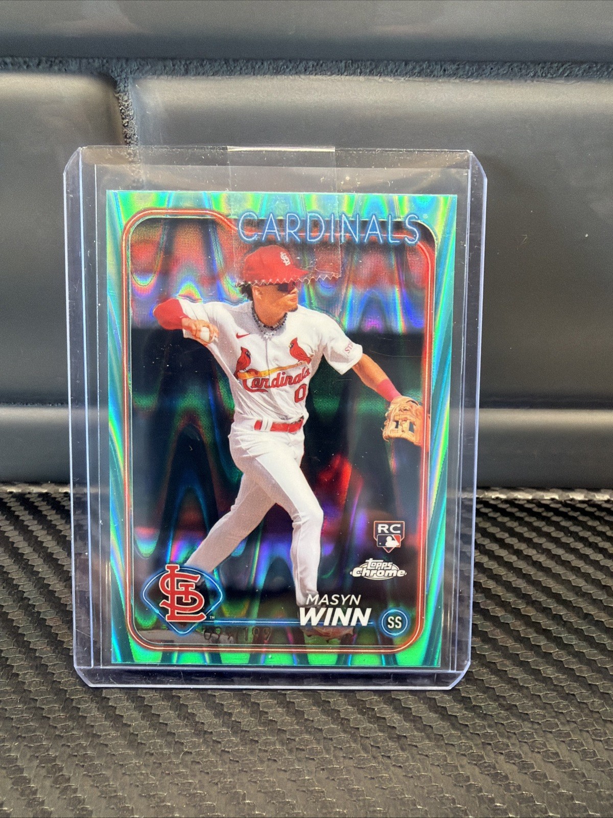 2024 Topps Chrome #189 Masyn Winn Aqua Lava Refractor /199 RC