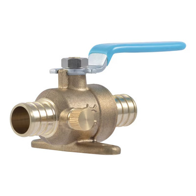 SharkBite Mounting Tabs and Drain 3/4-in PEX Barb Brass Ball Valve