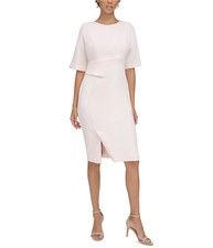 Calvin Klein Womens Side Tuck Sheath Dress, pink, 6