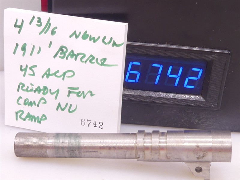 #6742 4-13/16 Nowlin 1911 45 ACP barrel ready for compensator