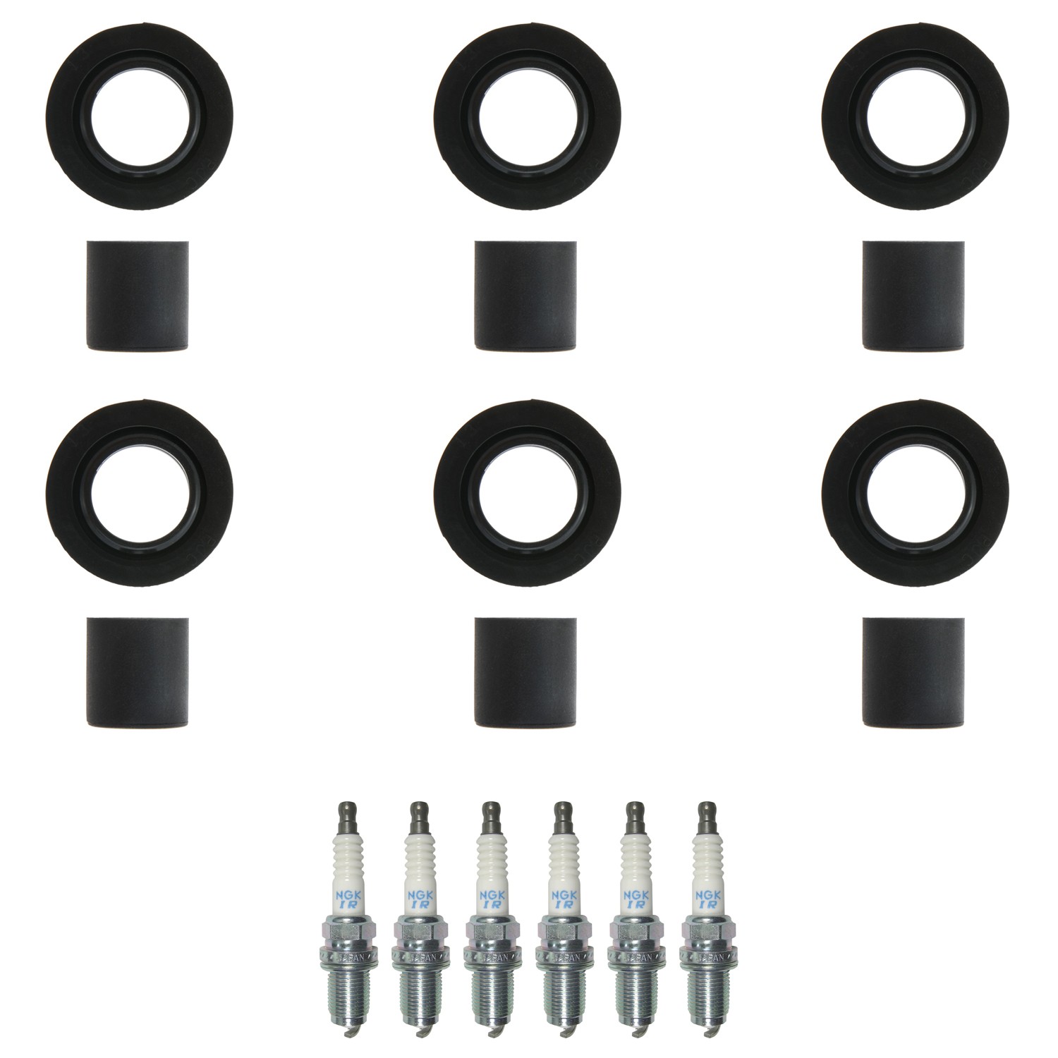 NGK 6 Laser Iridium Spark Plugs 6 Coil Boots Kit for MDX Odyssey Pilot Vue V6