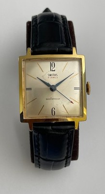 Vintage SMITHS Watch 21 Jewels Shockproof 5 Microns Gold plate Arrow Seconds Han