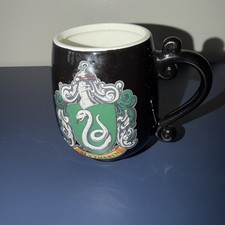 Harry Potter Embossed Slytherin House 3D Crest Ceramic Mug Black Warner Bros