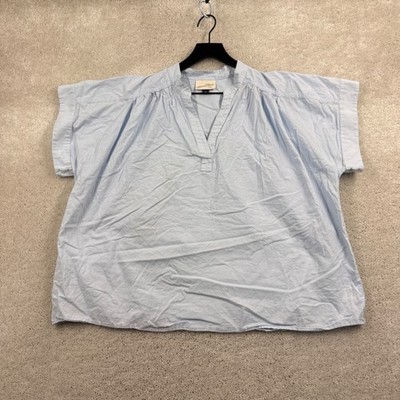 Universal Thread Blouse WOmens Size XL Blue Short Dolman Sleeve V Neck