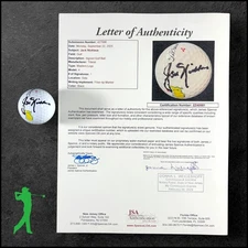 JACK NICKLAUS AUTOGRAPHED MASTERS LOGO AUGUSTA NATIONAL GOLF BALL JSA LOA COA