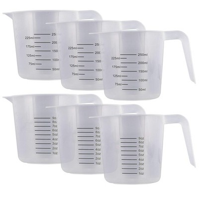 U.S. Kitchen Supply Plastic Measuring Cups with Handles - 8 oz (250 ml) Liqui...