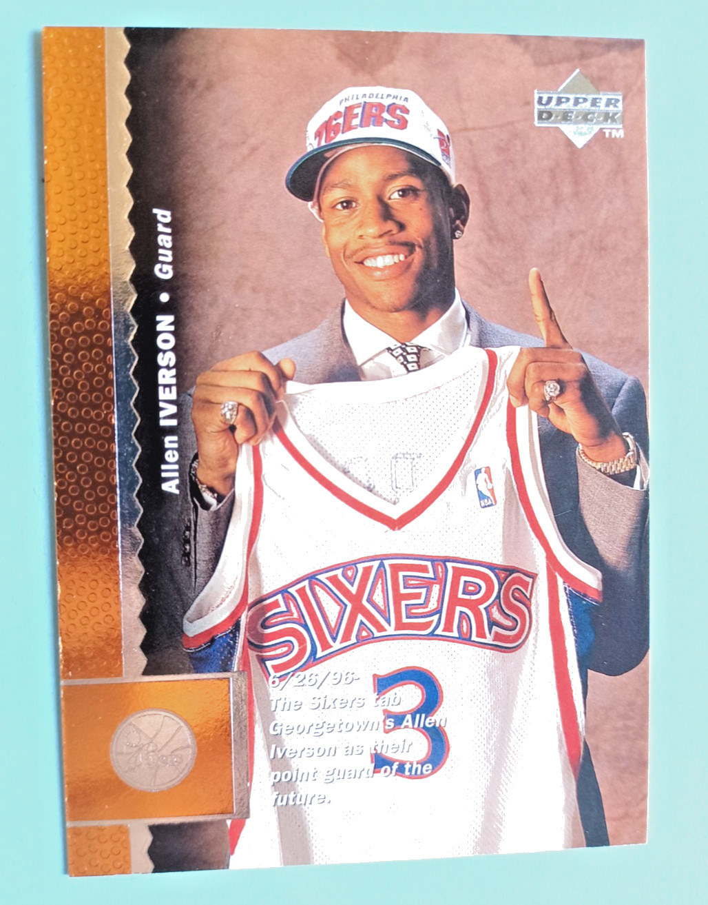 1996-97 UPPER DECK ALLEN IVERSON #91 RC ROOKIE PHILADELPHIA 76ERS