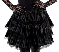 Gothic Romance Ruffled Skirt Black Fancy Dress Halloween Adult Costume Accessory