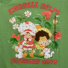 Strawberry Shortcake Graphic T-Shirt Small Green Kindness Helps Friendship Grow