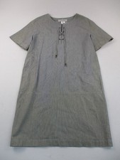 Gerard Darel Women's 40 Short Sleeve Mini Dress Lace Up Tie Neckline Gray *