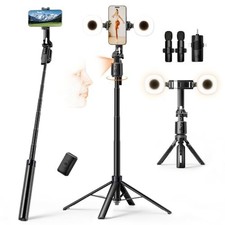 Vlogging Kit Tripod Stand Face Tracking Mics Light for Content Creation