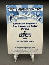 KEVIN MCGONIGLE Chrome 2026 Yellow Auto
