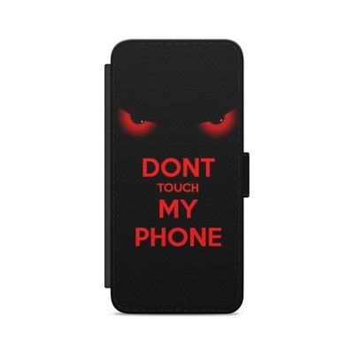 Don't Touch My Phone Red Quote Flip Wallet Handyhülle für Samsung Modelle