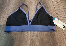 NWT Maidenform Triangle Bralette XL BLACK Blue TRIM DMSSTB