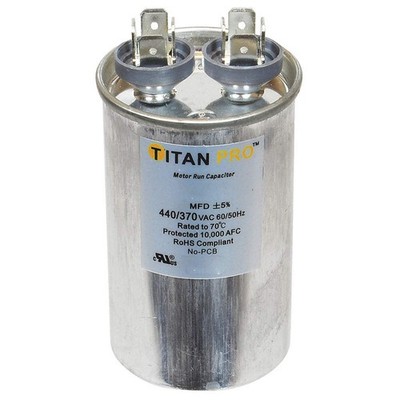 TITAN PRO TRCF10 Motor Run Capacitor,10  MFD,2 43/64''  H 30D613