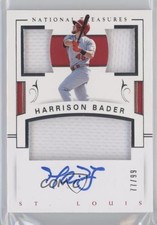 2018 Panini National Treasures 77/99 Harrison Bader #PCS-HB Auto oh4