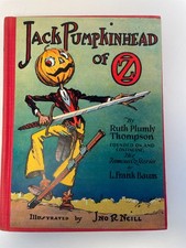 JACK PUMPKINHEAD OF OZ,  RUTH PLUMLY THOMPSON,  W/DJ,  NO COLOR PLATES  VG+/VG