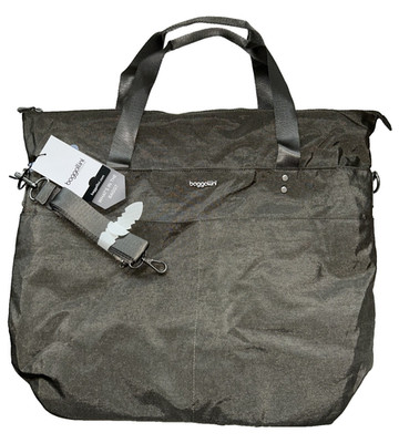 New Baggallini Large Carryall Tote Weekender Bag Sterling Shimmer MSRP $120.00