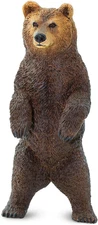 Grizzly Bear Figurine - Hand-Painted, Lifelike 4.2" Model Figure - Fun Education
